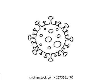 Coronavirus line icon. covid-19 simple style isolated vector image. microbiology and medical design concept