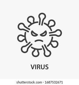 Icono de línea Coronavirus. Ilustración vectorial sobre fondo blanco.