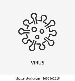 Coronavirus line icon. Vector illustration on white background.