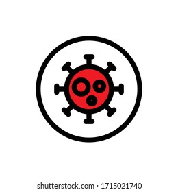 icono de línea de coronavirus, ilustración vectorial 