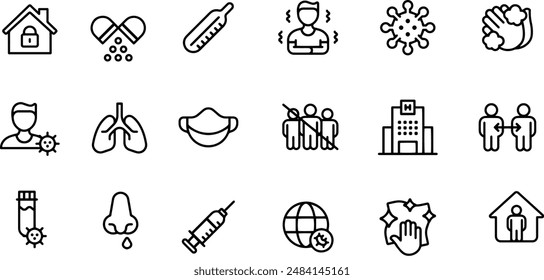 Coronavirus Line Icons vector design