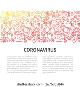 Coronavirus Line Template. Vector Illustration of Outline Design.