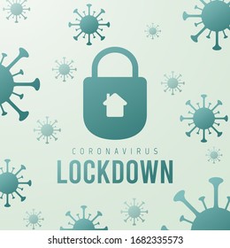 Coronavirus lockdown icon. Flat Design. Covid-2019 (2019-nCoV). Vector Illustration.