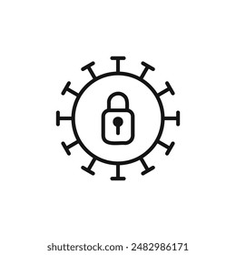 Coronavirus Lockdown Icon logo sign vector outline