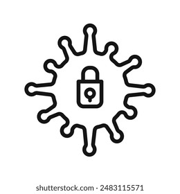 Icono de bloqueo de coronavirus en estilo relleno
