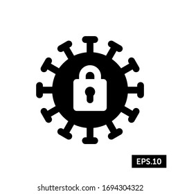 Coronavirus Lockdown Icon, Lockdown Sign/Symbol Silhouette Vector