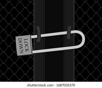 Coronavirus Lockdown symbol. Corona virus pandemic puts countries on lock down. Lock down concept for virus outbreak  corona virus Lock down logo design vector.