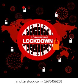 Coronavirus Lockdown Symbol. Coronavirus Pandemic Puts Countries On Lockdown