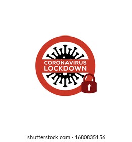 coronavirus lockdown symbol. Coronavirus pandemic puts countries on lockdown