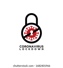 coronavirus lockdown symbol. Coronavirus pandemic puts countries on lockdown and Concept of Icon of Stopping Corona Virus