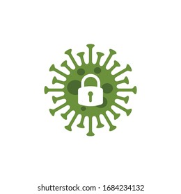 coronavirus lockdown symbol. Coronavirus pandemic puts countries on lockdown