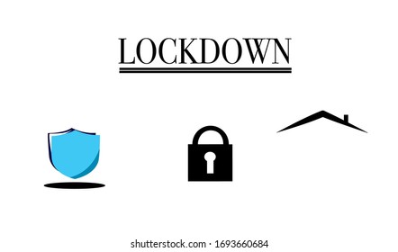 coronavirus lockdown symbol. Coronavirus pandemic puts countries on lockdown. Lockdown concept for virus outbreak