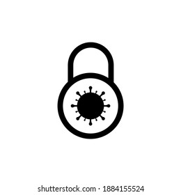 coronavirus lockdown symbol. Coronavirus pandemic puts countries on lockdown and Concept of Icon of Stopping Corona Virus.