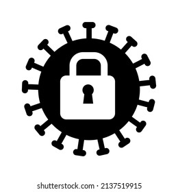  Coronavirus lockdown symbol. Coronavirus pandemic puts countries on lockdown with isolated background. Vector illustration