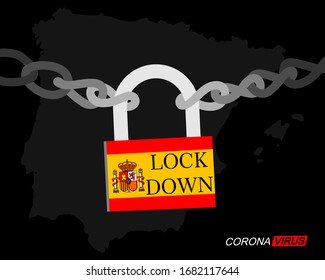 Coronavirus Locking symbol. the corona lockdown virus keeps the country locked. design Key concepts for virus outbreaks flag vector lock