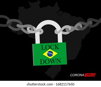 Coronavirus Locking symbol. the corona lockdown virus keeps the country locked. Key concepts for virus outbreaks flag vector.design lock