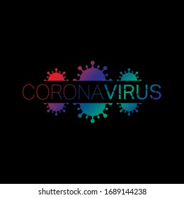 Coronavirus-Logo auf dunklem Hintergrund