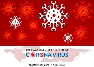Diseño del logo de Coronavirus. Banner vectorial Coronavirus 2019-ncov. Logo del virus Corona. Fondo del virus Corona. Símbolo Corona Virus, icono, ilustración. Covid-19. 