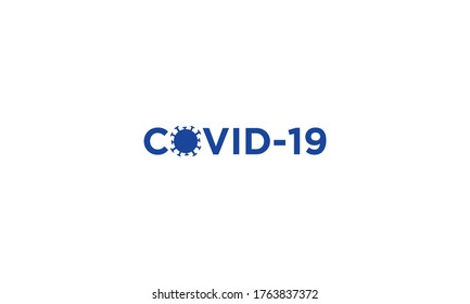 Coronavirus logo with microbe. World coronavirus and infection concept. WHO launches new official name for coronavirus disease called COVID-19.  Covid-19, coronavirus outbreak graphic vector Illustration 
