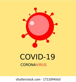 Logo de Coronavirus sobre fondo amarillo claro,COVID19