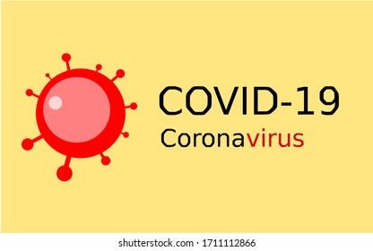 Coronavirus-Logo auf hellgelbem Hintergrund,COVID19