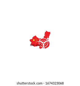 Diseño de ilustración vectorial de la plantilla de logotipo Coronavirus