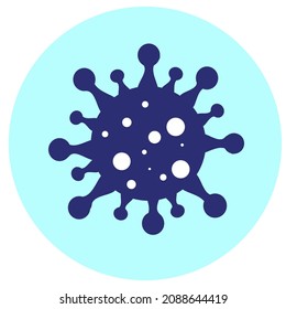 Coronavirus logo vector icon design. blue color and white background 