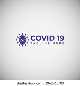 Plantilla vectorial del logotipo de Coronavirus. infección por coronavirus. Ilustración de la enfermedad de Coronavirus. Virus del caos 2019. microbio con logotipo del virus Corona, signo de Covid-19 con célula viral