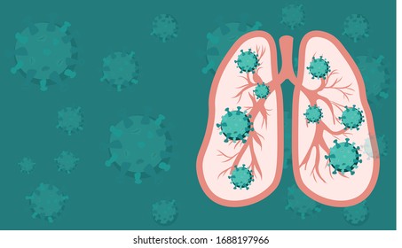 Coronavirus lungs background vector art