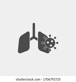 Coronavirus lungs icon sign vector,Symbol, logo illustration for web and mobile