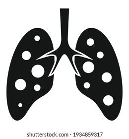 Coronavirus lungs icon. Simple illustration of coronavirus lungs vector icon for web design isolated on white background