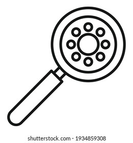 Coronavirus magnifier icon. Outline coronavirus magnifier vector icon for web design isolated on white background
