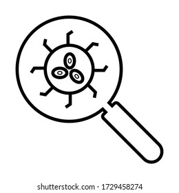 Coronavirus and Magnifying glass Vector 