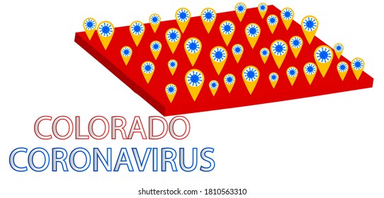 coronavirus map of infections in Colorado.Covid-19 Coronavirus concept with a map of the earth in the background.vector illustration.No Infection and Stop Coronavirus Concepts.