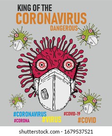 coronavirus and mask graphic design vector art