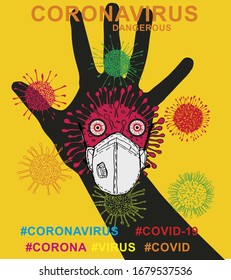 coronavirus and mask graphic design vector art