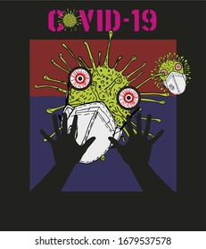 coronavirus and mask graphic design vector art