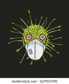 coronavirus and mask graphic design vector art