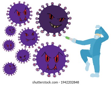Coronavirus, medic is fighting the virus, vaccine, vaccination
