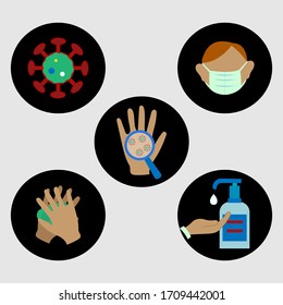 Coronavirus Medical Set Colored Vector Icon