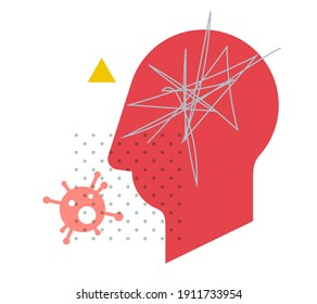 Coronavirus - Mental Health - Disillusionment - Illustration  as eps 10 File.