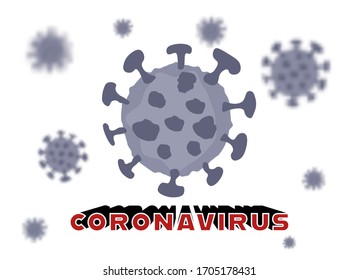 Coronavirus. MERS-Cov. Pandemic. 2019-nCoV. Vector abstract cell of the virus. Immunology, epidemiology.