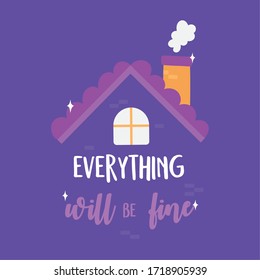 coronavirus messages, coronavirus messages, everything will be fine, typography vector illustration