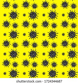 Coronavirus Microbe Seamless Pattern. Medical Wallpaper Pandemic Background.