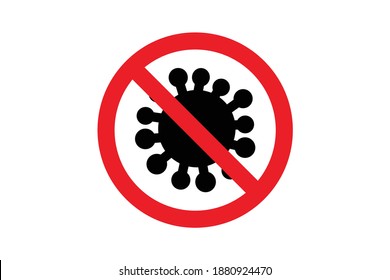 Ilustración vectorial del signo de parada del microbio de Coronavirus