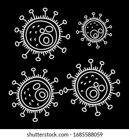 coronavirus microbe, under the microscope