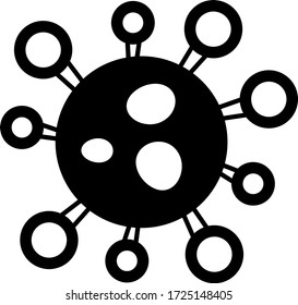 Coronavirus Microscopic View of L Strain concept, Corona virus 2019-nCoV on white background, Medical concept of a pandemic with dangerous cells Covid-19 Vector Glyph Icon design