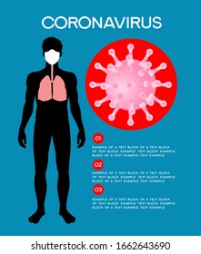 Coronavirus. Modern medical  infographic background. The file is saved in the version AI10 EPS.
