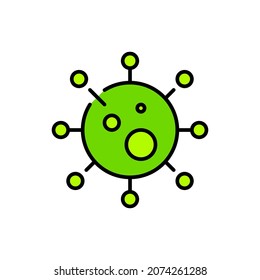 Coronavirus molecule colorful icon. Covid-19 disease. Pixel perfect, editable stroke