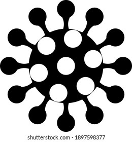 Coronavirus Molecule Icon. Black Glyph Design. Vector Illustration.